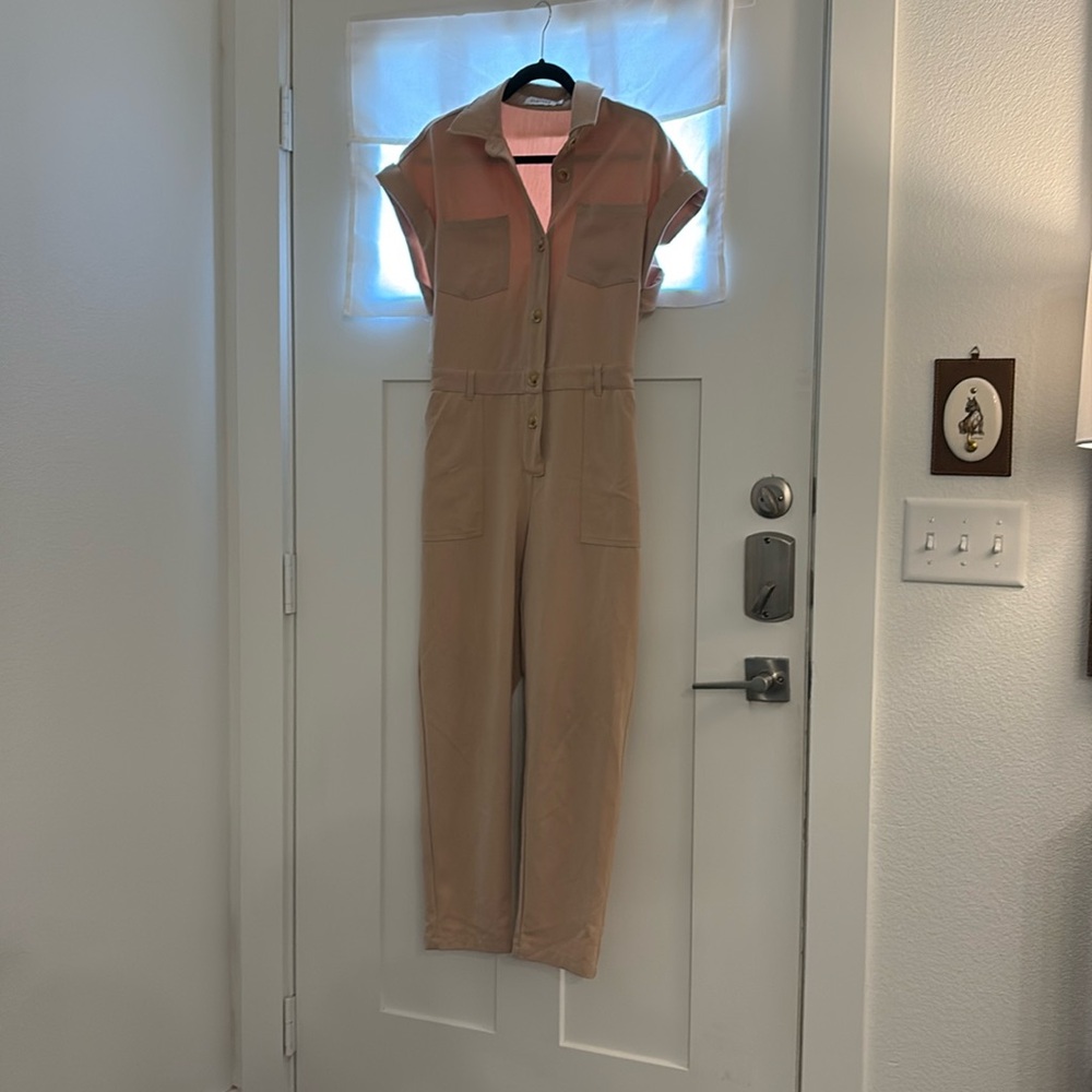 JustFab Tan Jumpsuit